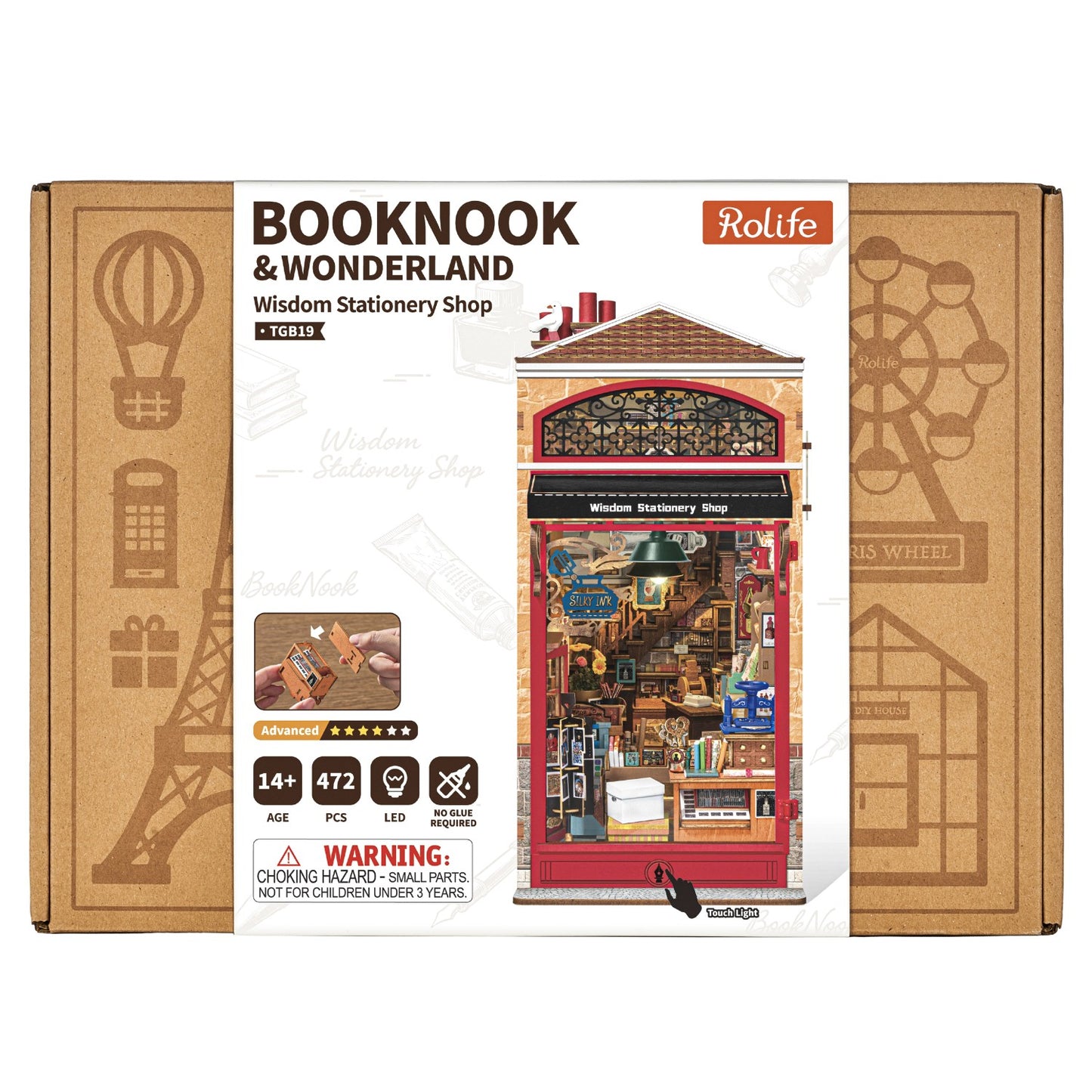 Rolife 3D-Holz-Puzzle Book Nook "Wisdom Stationery Shop"
