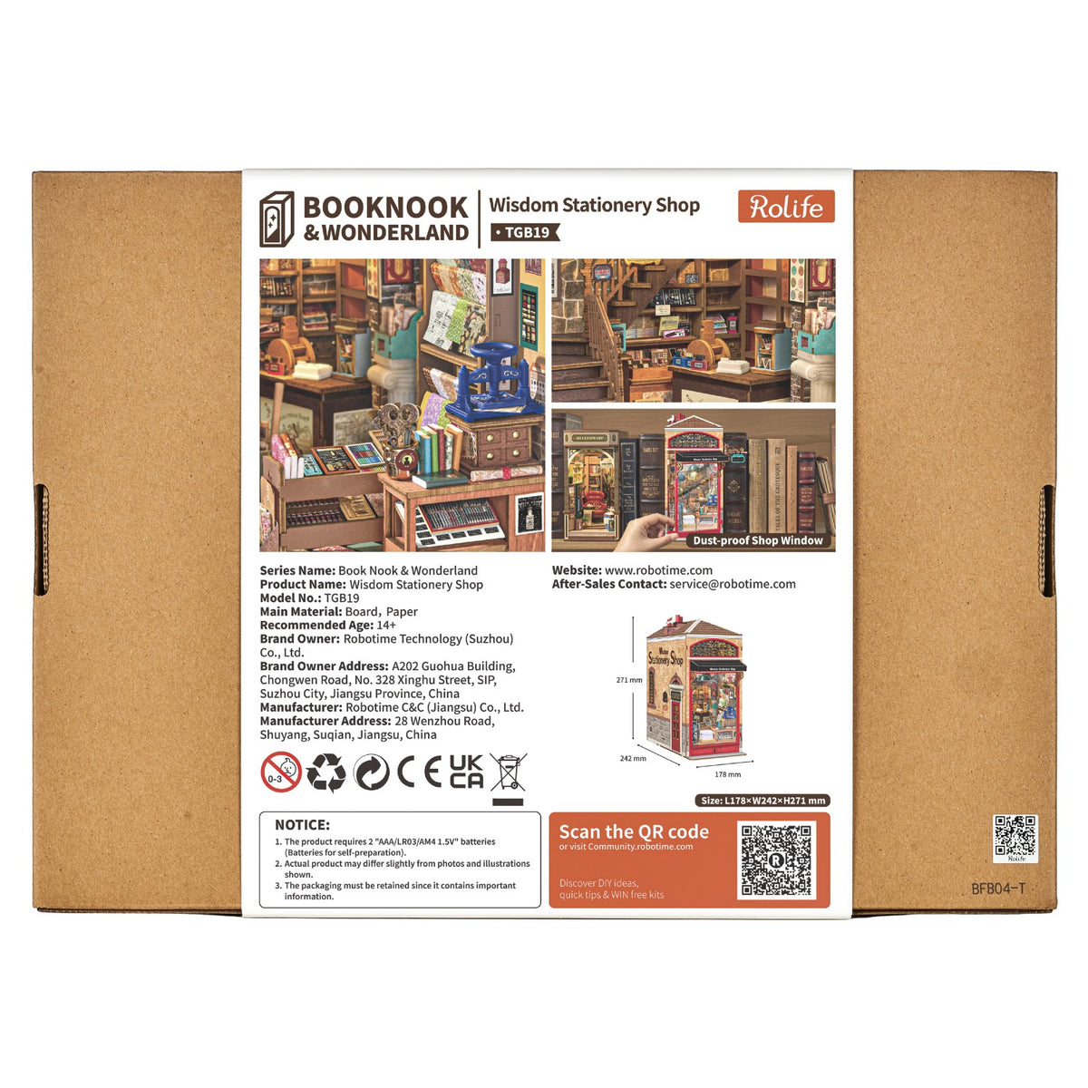 Rolife 3D-Holz-Puzzle Book Nook "Wisdom Stationery Shop"
