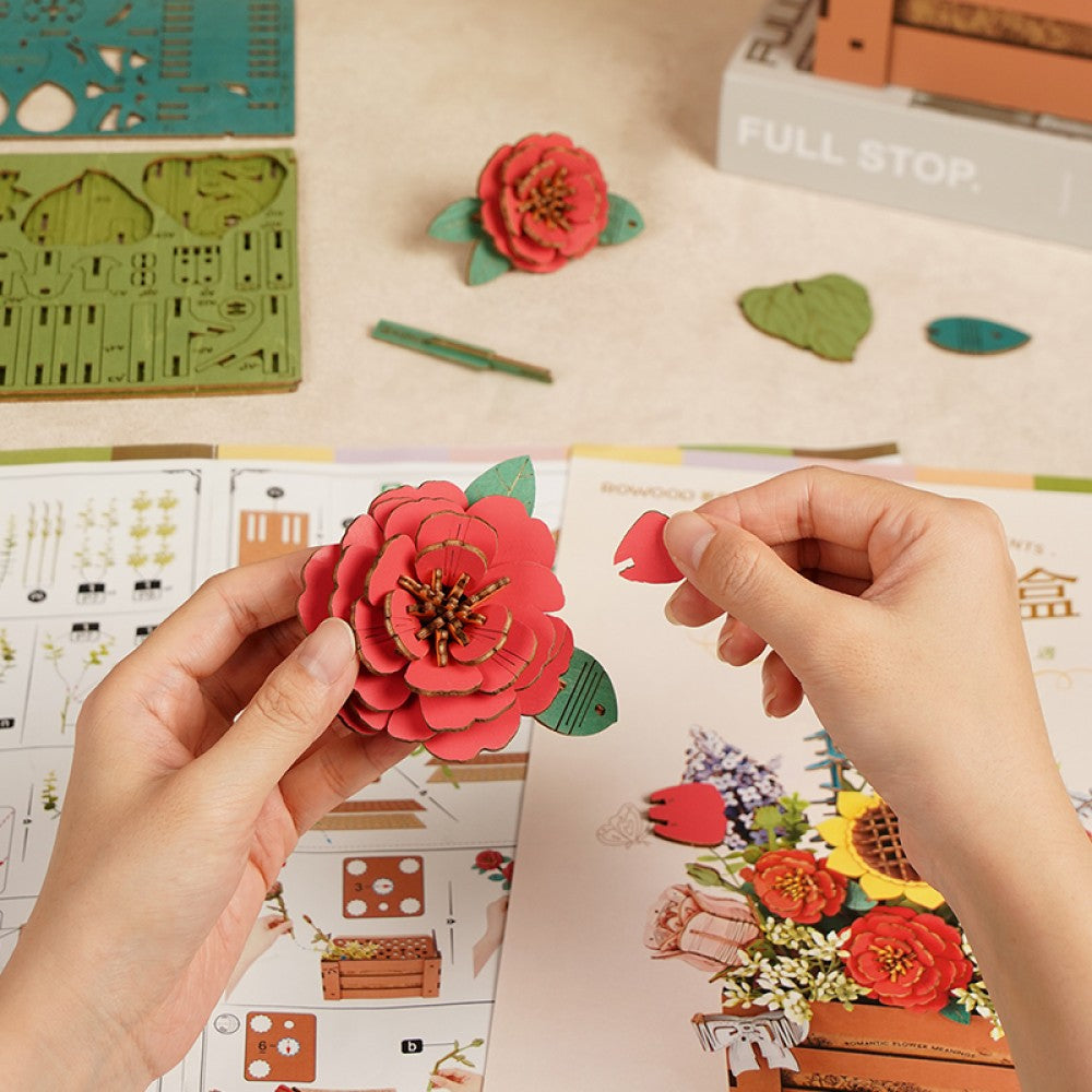 Rowood 3D-Holz-Puzzle Wooden Bloom Box