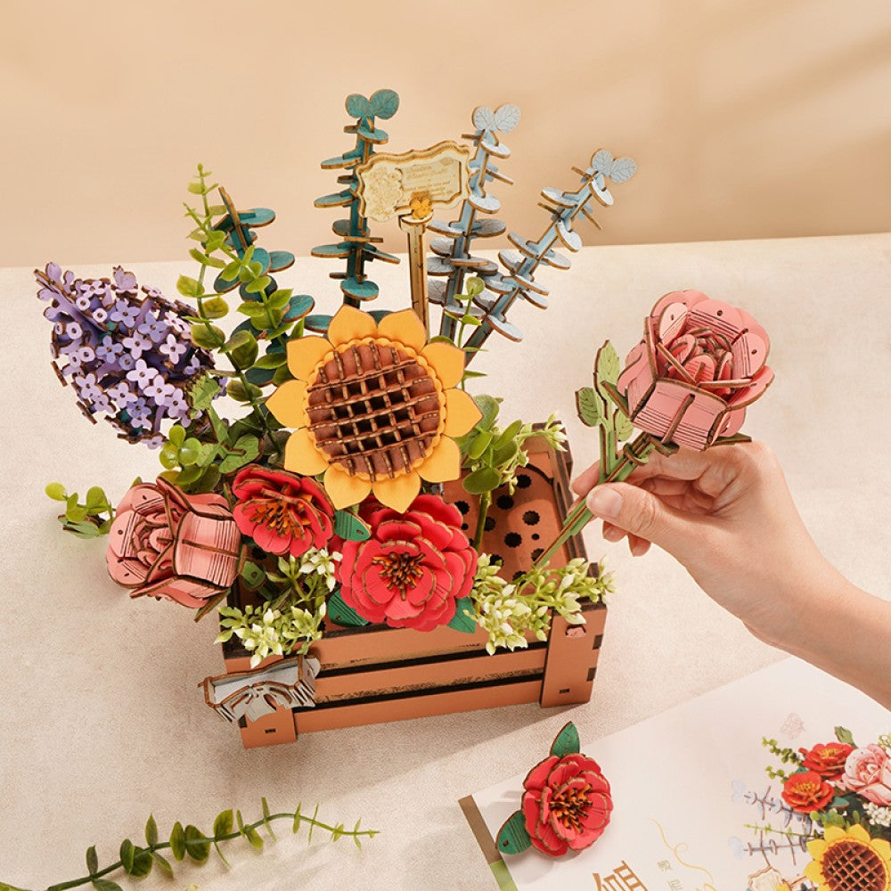 Rowood 3D-Holz-Puzzle Wooden Bloom Box