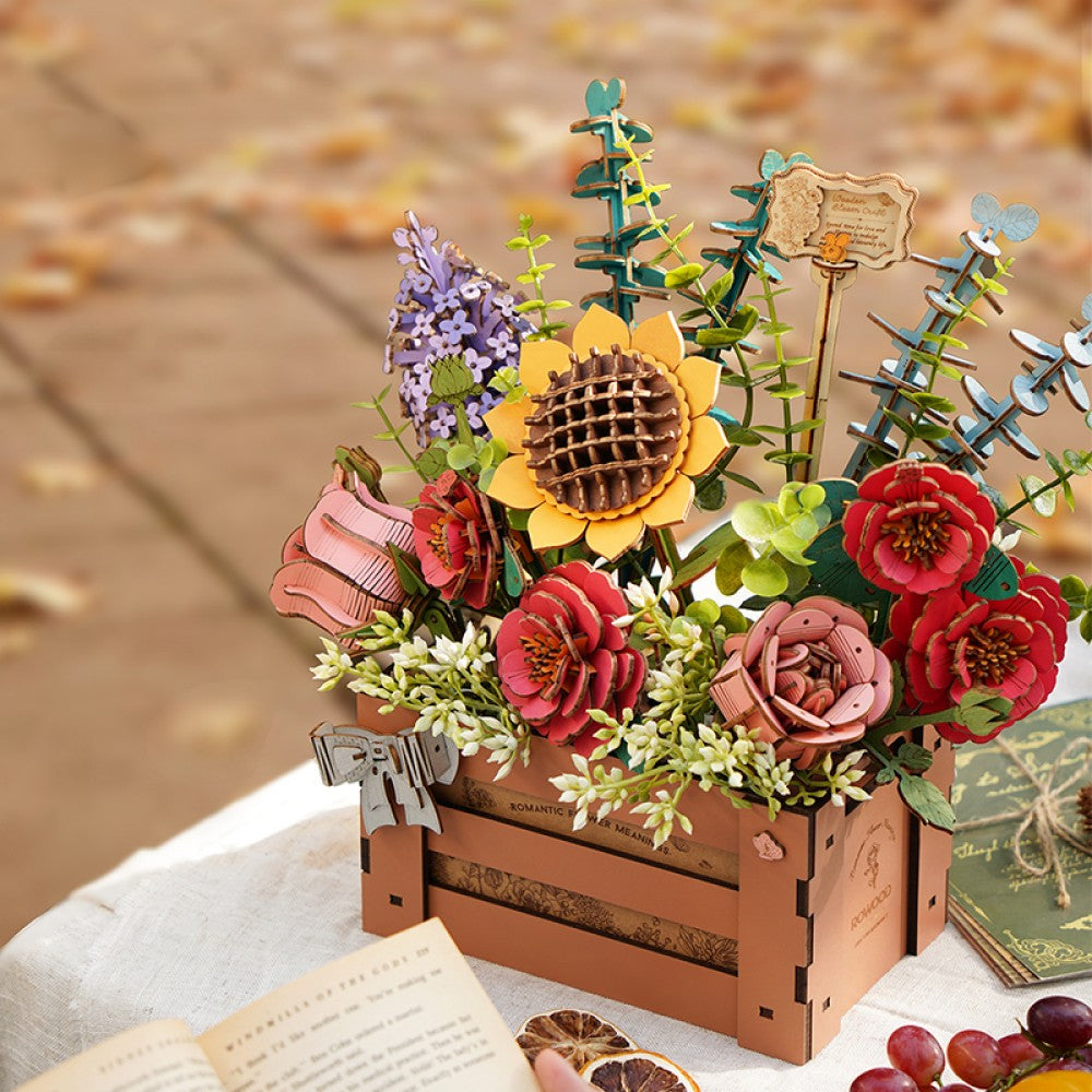 Rowood 3D-Holz-Puzzle Wooden Bloom Box