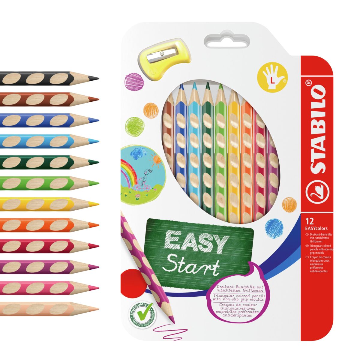 STABILO Bleistift EASYcolors Linkshänder / 12er Pack
