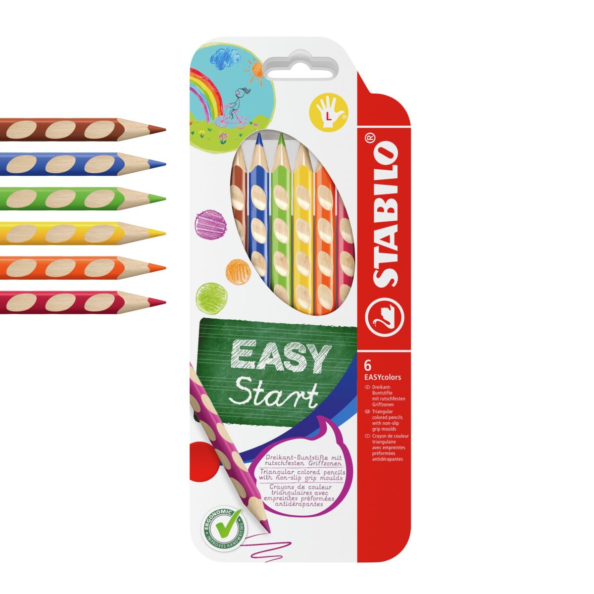 STABILO Bleistift EASYcolors Linkshänder / 6er Pack