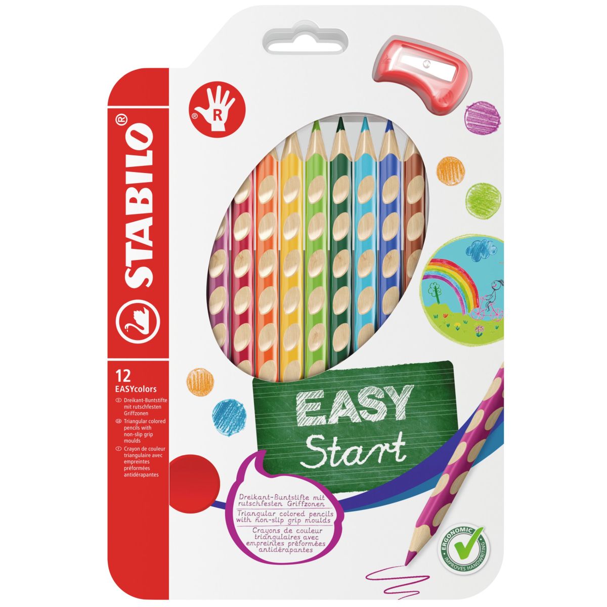 STABILO Bleistift EASYcolors Rechtshänder / 12er Pack