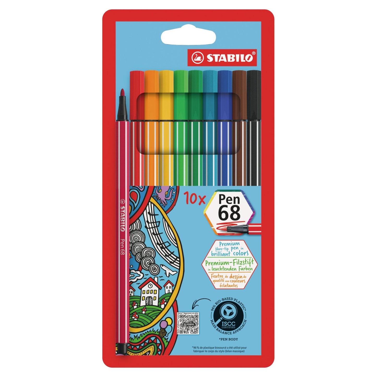 STABILO Filzstift Pen68 / 10er Kartonetui