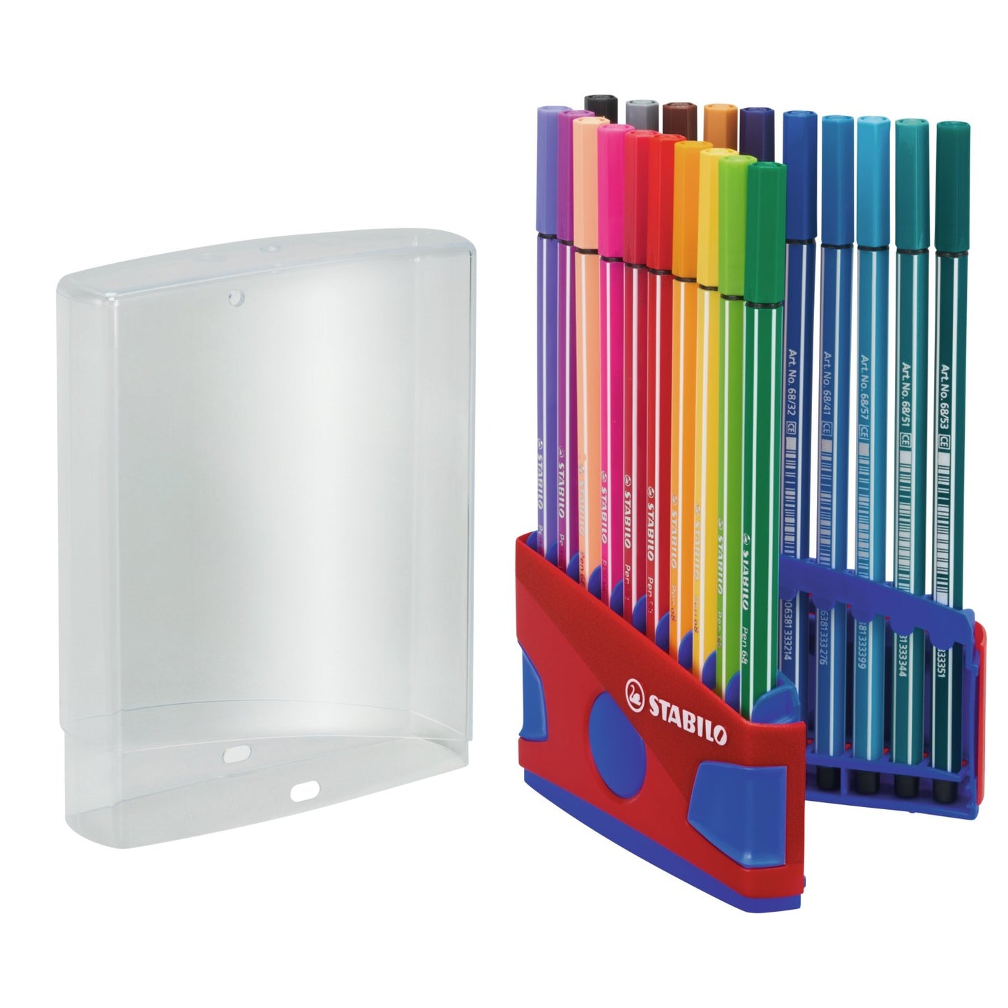 STABILO Filzstift Pen68 ColorParade / 20er Tischset rot/blau