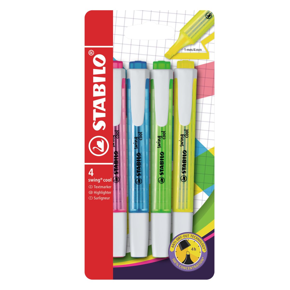 Stabilo Textmarker swing cool 4er Pack