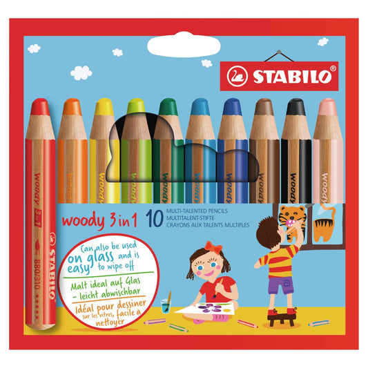 STABILO Buntstift Woody 3 in 1 / 10er Kartonetui