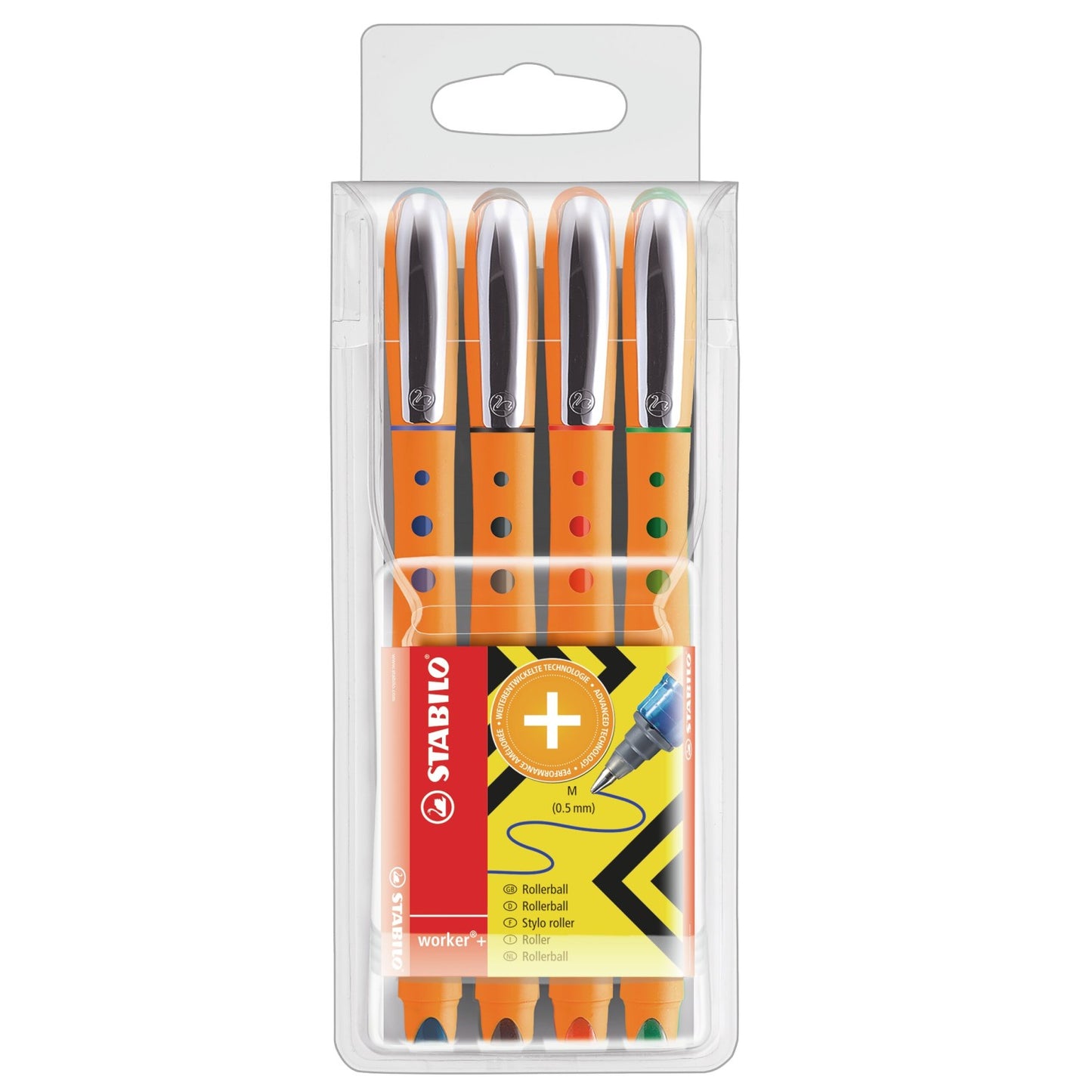 Stabilo Tintenroller worker+ medium 4er Pack