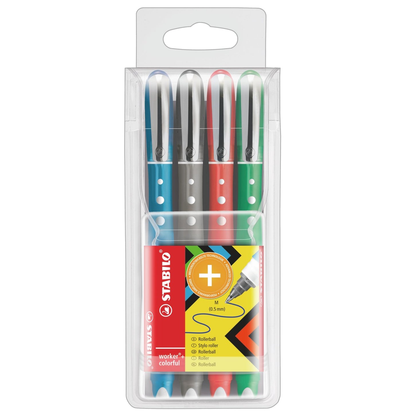 Stabilo Tintenroller worker+colorful medium 4er Pack